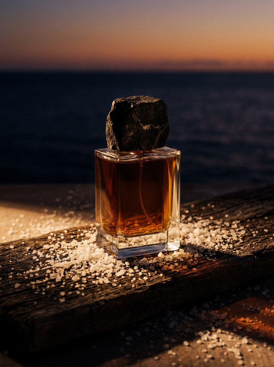 Dusk over Mediterranean cliffs · cedar smoke and amber light across warm stone